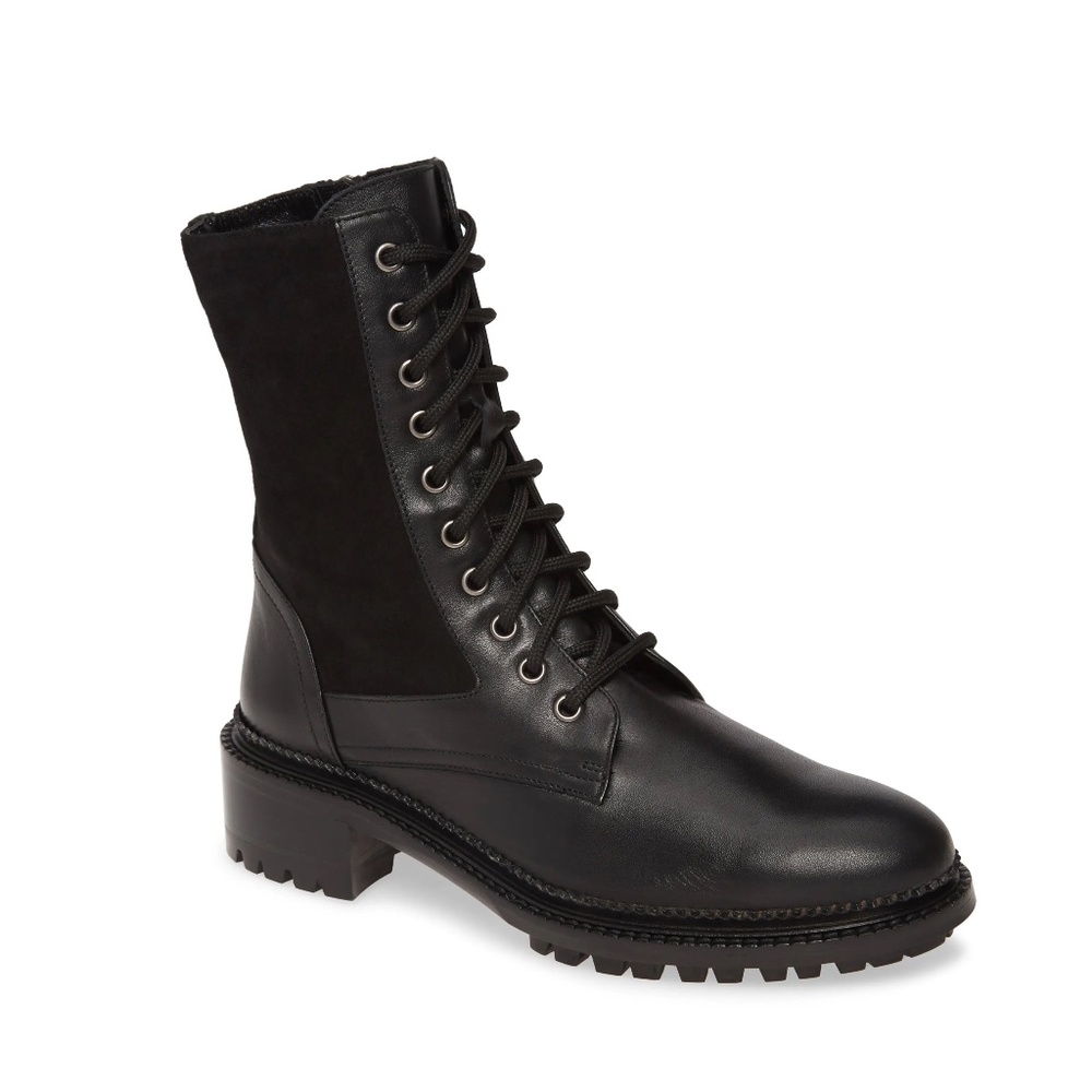 New Aquatalia Orianna Combat Boots Black Sz 7.5